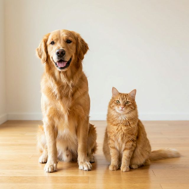 Mutlu köpek ve kedi